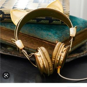 Pottery Barn Teen Emily & Meritt Gold Cat Ear Headphones NIB NEW! PB Teen